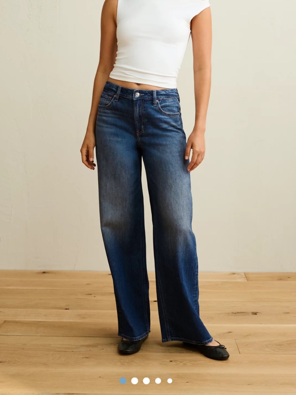NWT AE Dreamy Drape High-waisted Wide-Leg Jeans Sz 4 X-Long